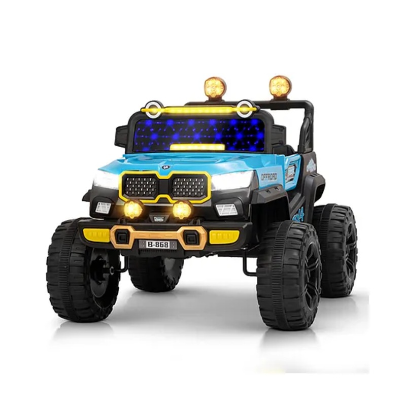 Baybee Rygon Battery Operated Jeep for Kids with RGB Windshield Light, USB, Bluetooth & Music | Baby Big Ride on Battery Car | Electric Jeep Car for Kids (Blue)