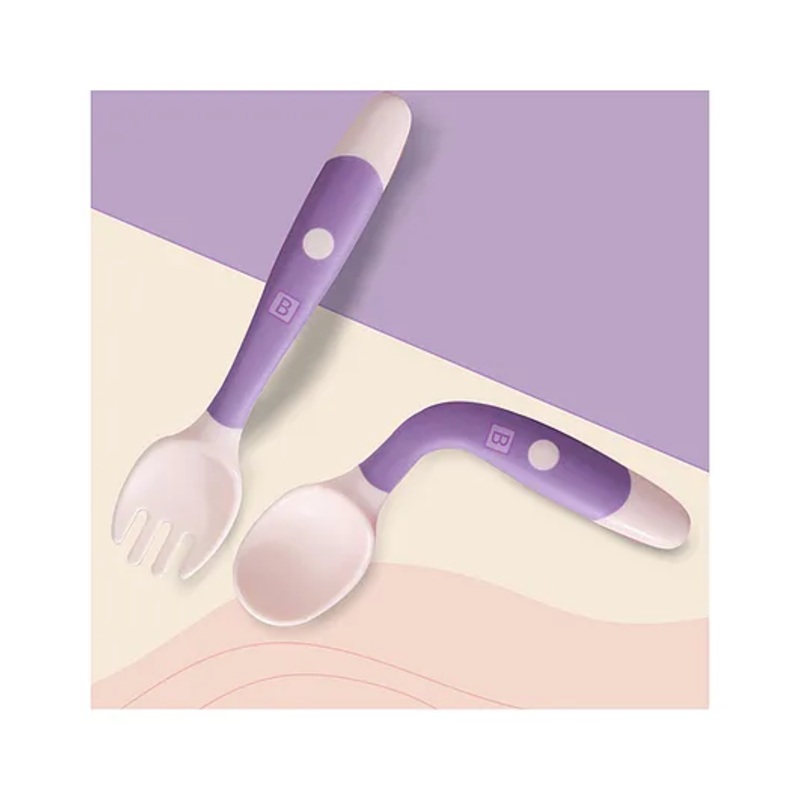 Bembika Baby Training Twist Spoon and Fork Set – Purple