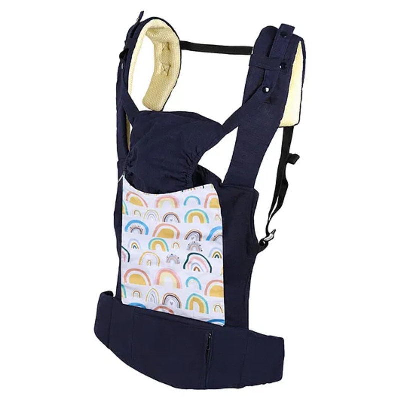 Chinmay Kids 3 Way Baby Carrier With Detachable Bib & Head Cushion Ergonomic Multi Functional Baby Carrier Rainbow Back Carry