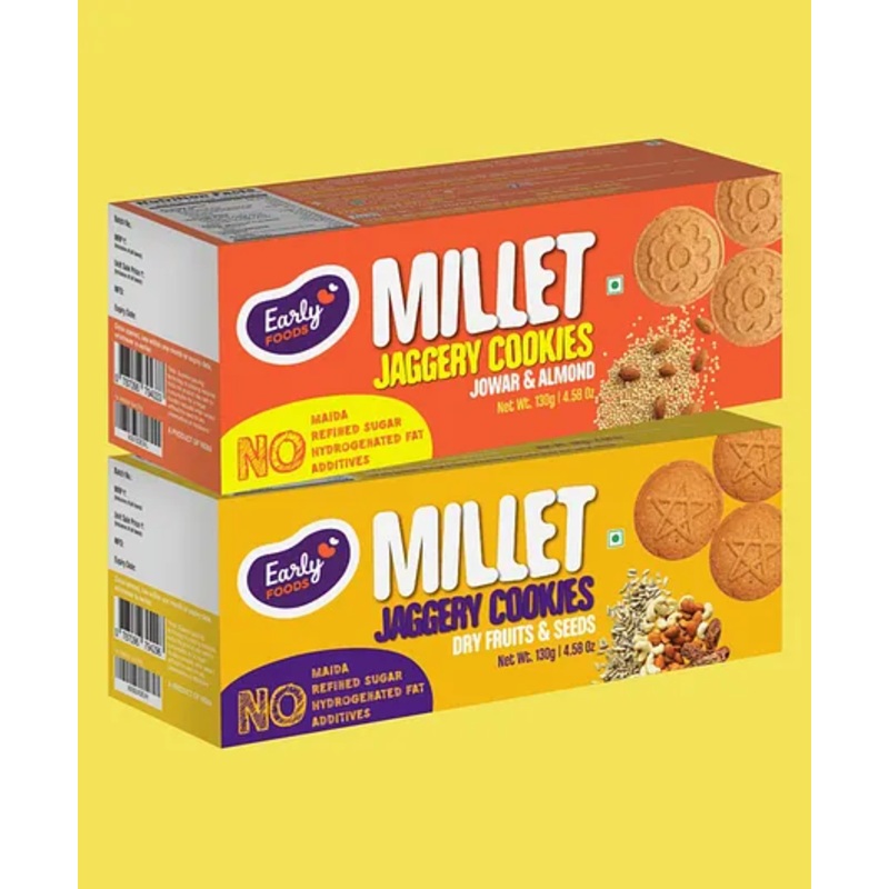 Early Food Jowar & Dry Fruit Jaggery Cookies Pack of 2 130g each