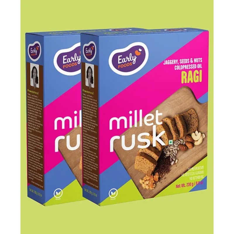 Early Foods Ragi Millet Rusk Pack of 2 – 163 g each
