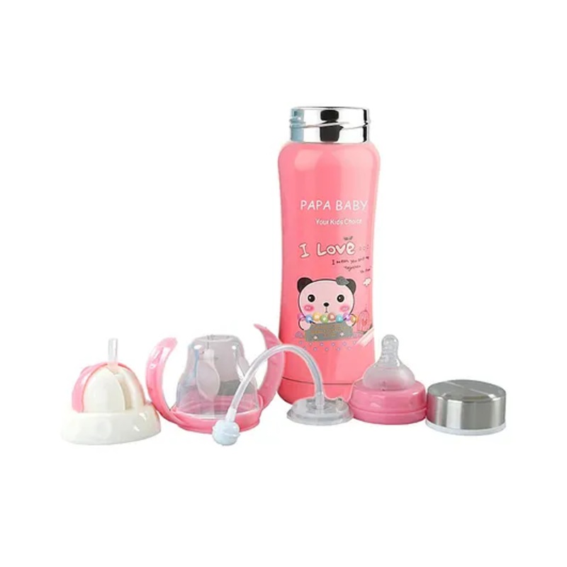 Fantasy India 3 in 1 Baby Feeding Bottle Thermo Steel Multifunctional Sipper Nipple & Straw- 180 ml