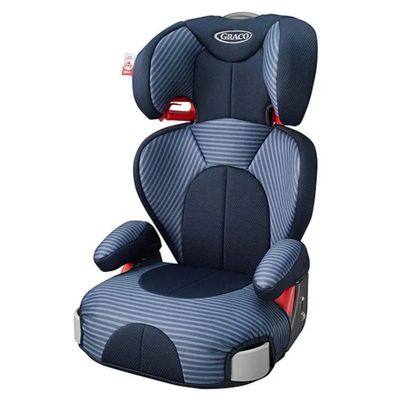 Graco Junior Plus Dx Adjustable Multi Recline Positions With Head Support Indigo Stripe Car Seat  – Blue