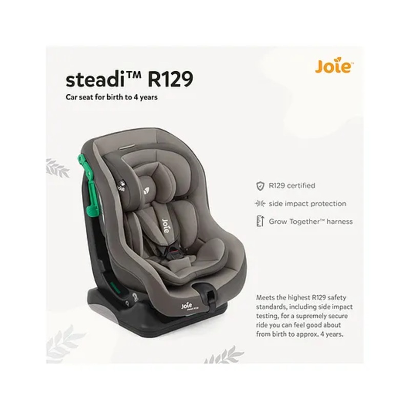 Joie Baby Seat Steadi R129 Cobble Stone Birth+ to 18 Kg- Grey