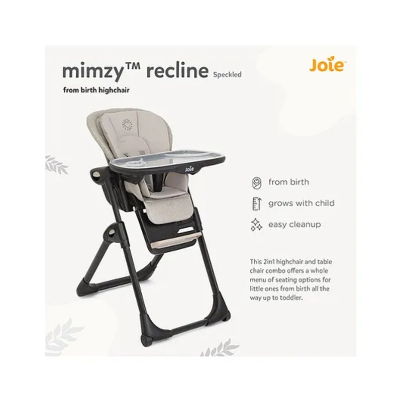 Joie High Chair Mimzy Recline Speckled Birth+ to 15 kg – Black