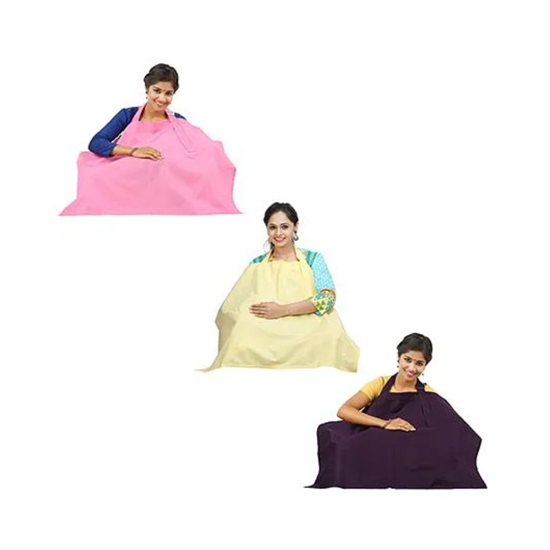 Lulamom Nursing Cover Pack of 3 – Pink Aubergine Yellow