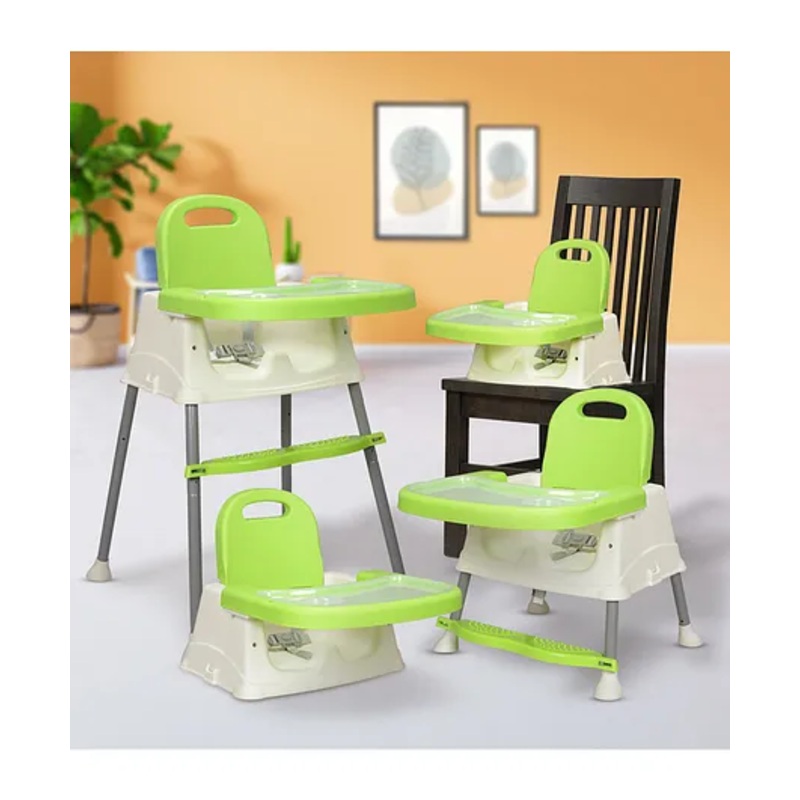 LuvLap 4-in-1 Convertible High Chair for Babies with Footrest, Converts to Booster, Low & High Chair, Ideal for Feeding & Playtime Use  Green