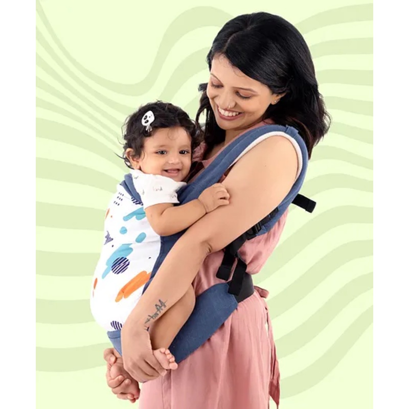 LuvLap Adore Baby Carrier, Lightweight with 2 Carry Positions, Adjustable & Breathable for 4-24 Months, Max 18Kg  Blue
