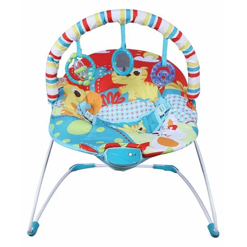Mastela Soothing Vibration Bouncer With Toy Bar – Blue Green