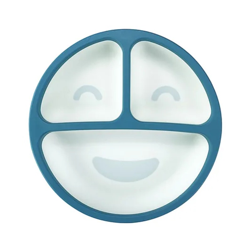 Starkiddo Silicone Smiley Plate without Lid Weaning Set – Blue