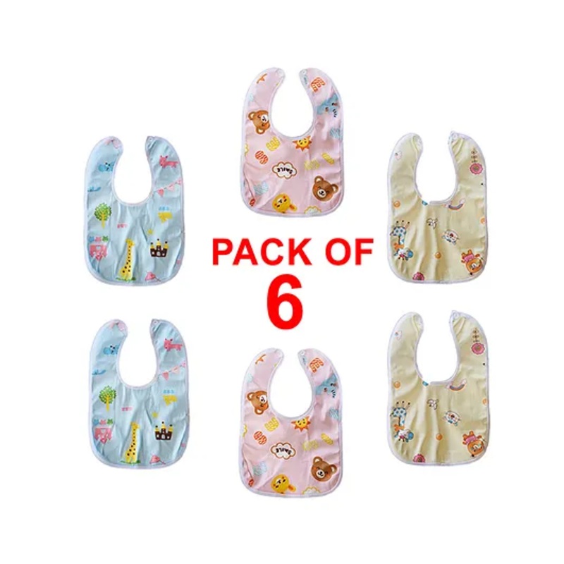 SYGA 6 Pieces Bandana Style Dribble Bibs Soft & Absorbent With Adjustable Snaps (Color and Print May Vary)