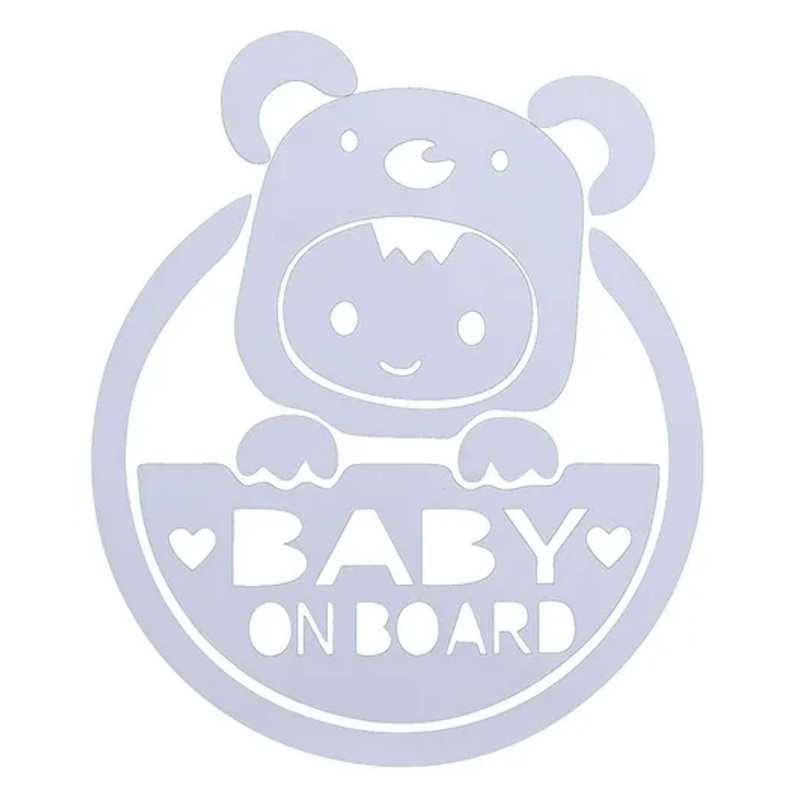 Baby On Board Car Sticker – White| Easy to Install| High Visibility| Weather ProofBaby On Board Car Sticker – White| Easy to Install| High Visibility| Weather Proof