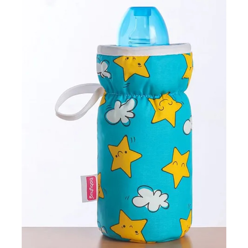Babyhug Bottle Cover with Star Cloud Print Medium Blue – Fits Upto 120 ml to 260 ml Bottle