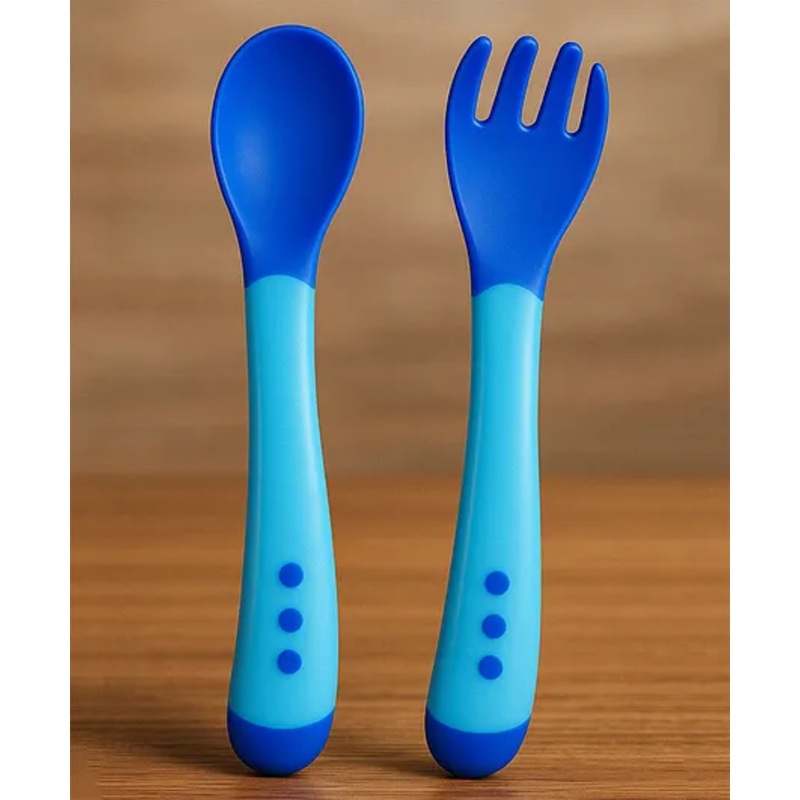 Badal Kidz Feed with Ease Heat Sensitive Baby Feeding Spoon, Bpa Free, 3 Months+ – Blue