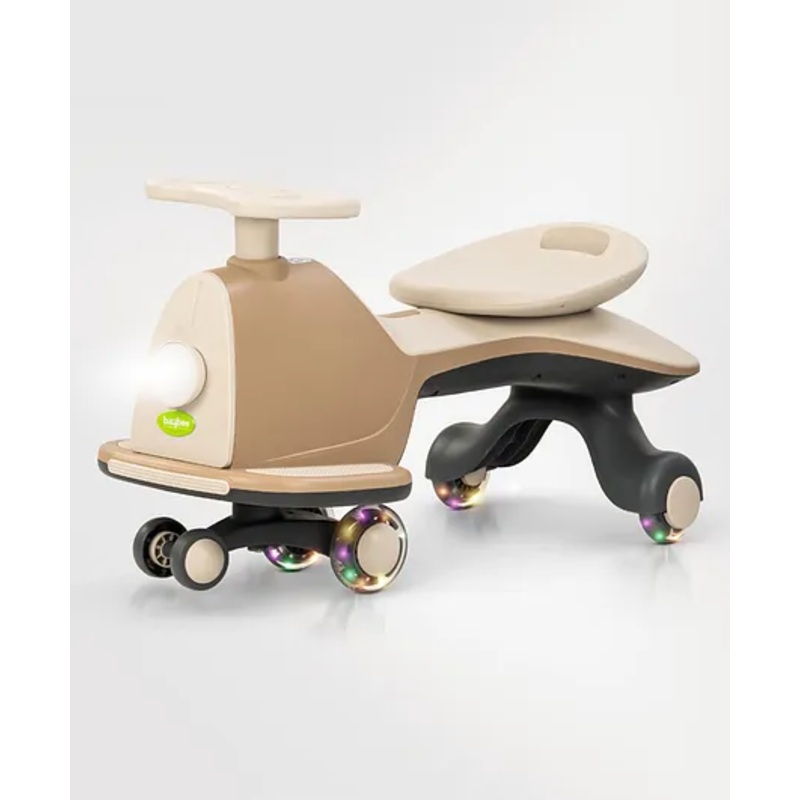 Baybee Nord Kids Magic Swing Car for Kids, Twister Ride on Toy Kids Car with Music, Flashing LED PU Wheels & Light | Push Ride on Baby Car | Magic Cars for Kids (Dark Sandal)