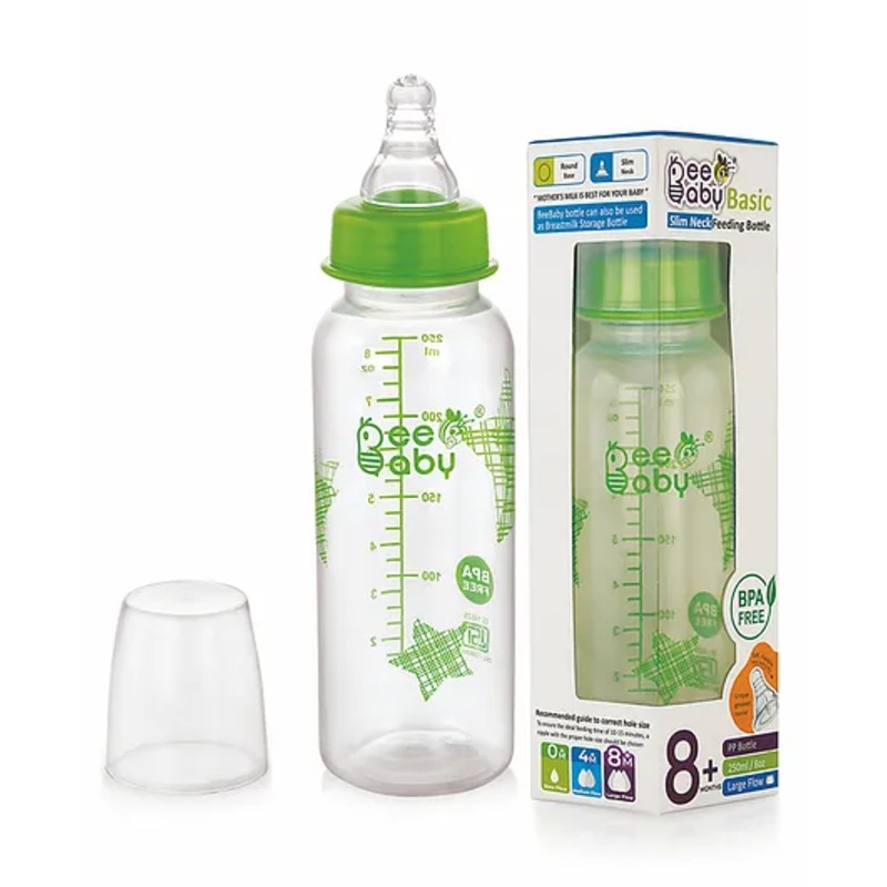Beebaby Easy Start Slim Neck Anti Colic Feeding Bottle Green – 250 ml