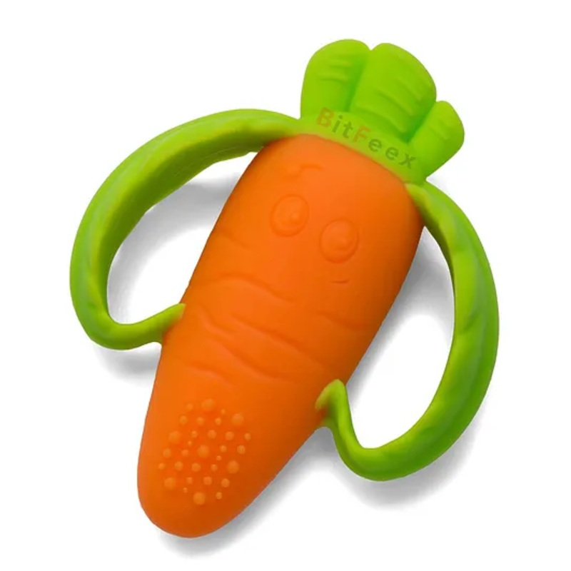 BitFeex Silicone carrot teether BPA Free Teether Pack of 1 – Multicolour
