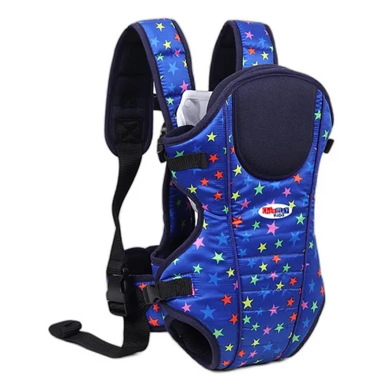 Chinmay Kids 3 Way Baby Carrier With Detachable Bib & Head Cushion Ergonomic Multi Functional Baby Carrier Blue Star Back Carry
