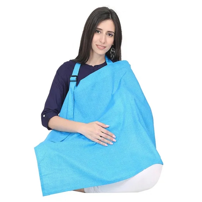 Lulamom Feeding & Nursing Cover Polka Print – Blue