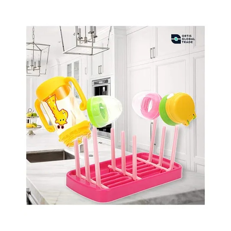 Ortis Bottle Organizer Cum Drying Rack – Pink