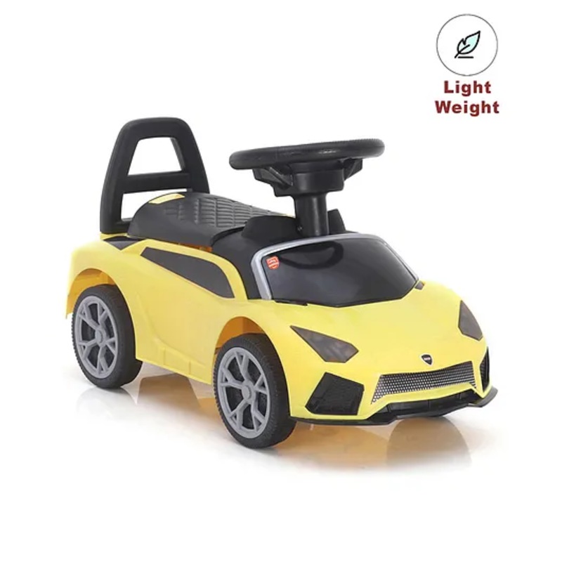 Play Nation Car Shape Manual Push Ride On With Storage – Yellow