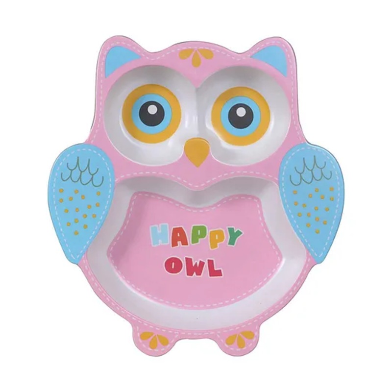 SCHOOLISH OWL Design 5Pcs Bamboo Kids Dinnerware Set   COLOR MAY VARY