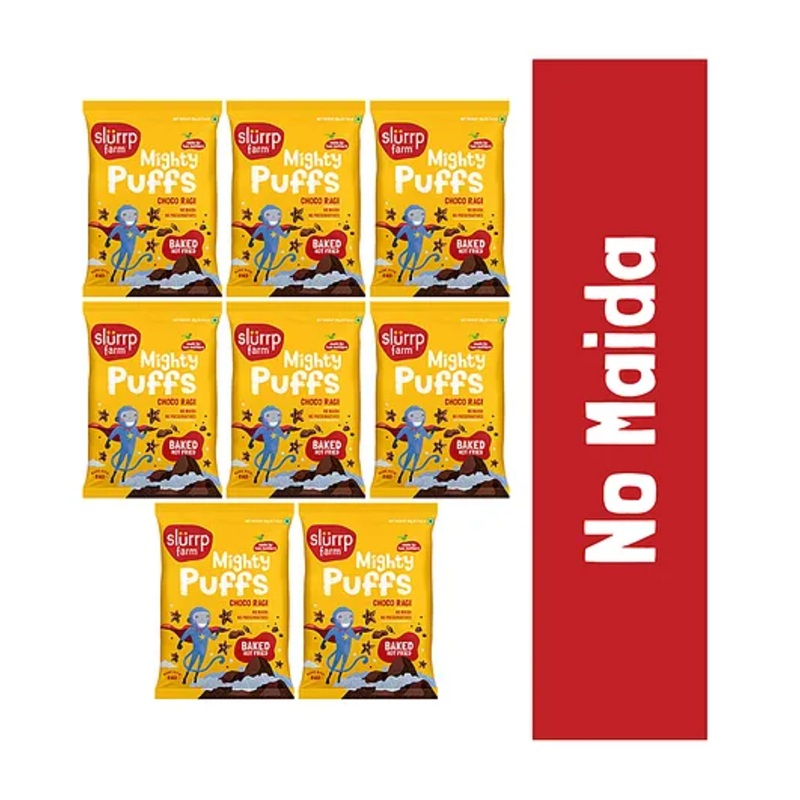 Slurrp Farm Choco Ragi Mighty Puff Pack of 8 – 20 gm each