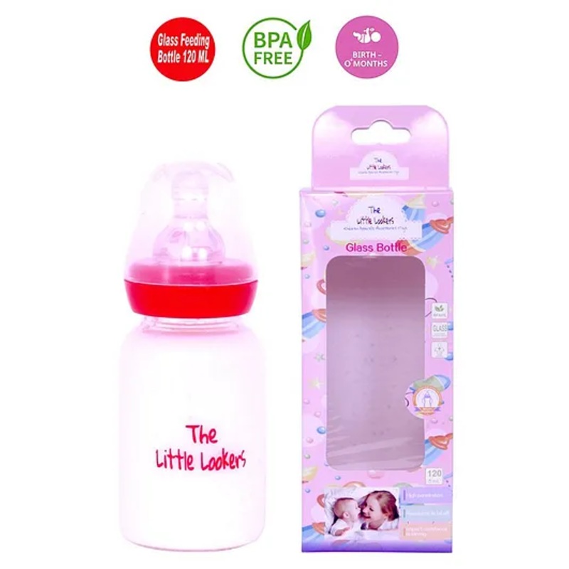 The Little Lookers High Borosilicate Glass Feeding Bottle Red – 120 ml