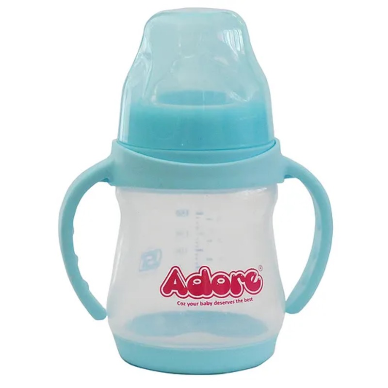Adore Jiggle 2 Stage Wideneck Feeding Bottle with Twin Handle- 150ml- Blue