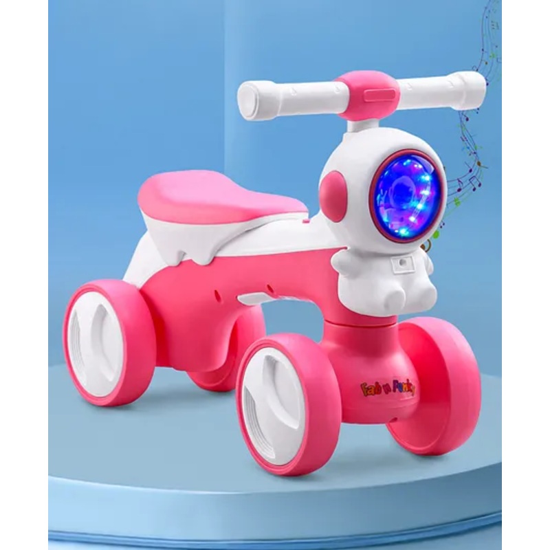 Astronaut Shape Manual Push Ride on with LED Lights & Music – Pink