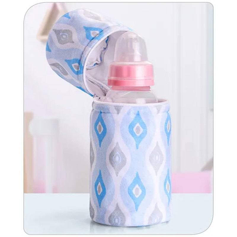 Babyhug Feeding Bottle Cover with Zip Ogee Print Blue – 330 ml