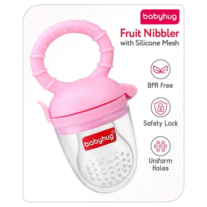 Babyhug Silicone Fruit and Food Nibbler – Pink