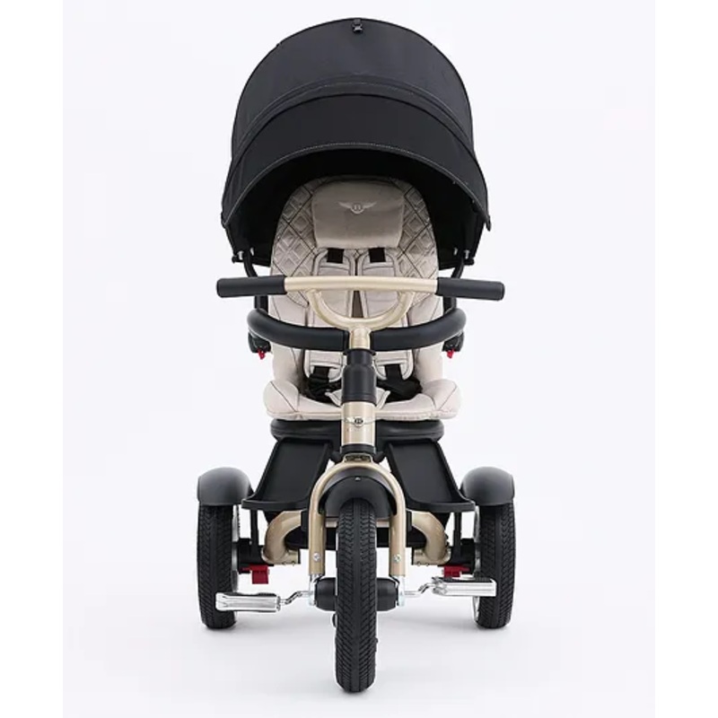 Bentley Mulliner 6 in 1 Trike Stroller-Continental GT Mulliner Style Replica Wheels-Cross Stiched & Cushioned Seats-With Bentley Badge & Anti Slip Pedals-For 6M to 5Y -Gold