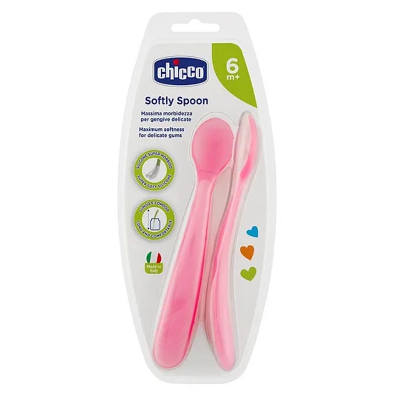 Chicco Soft Silicone Spoon Pack Of 2 – Pink