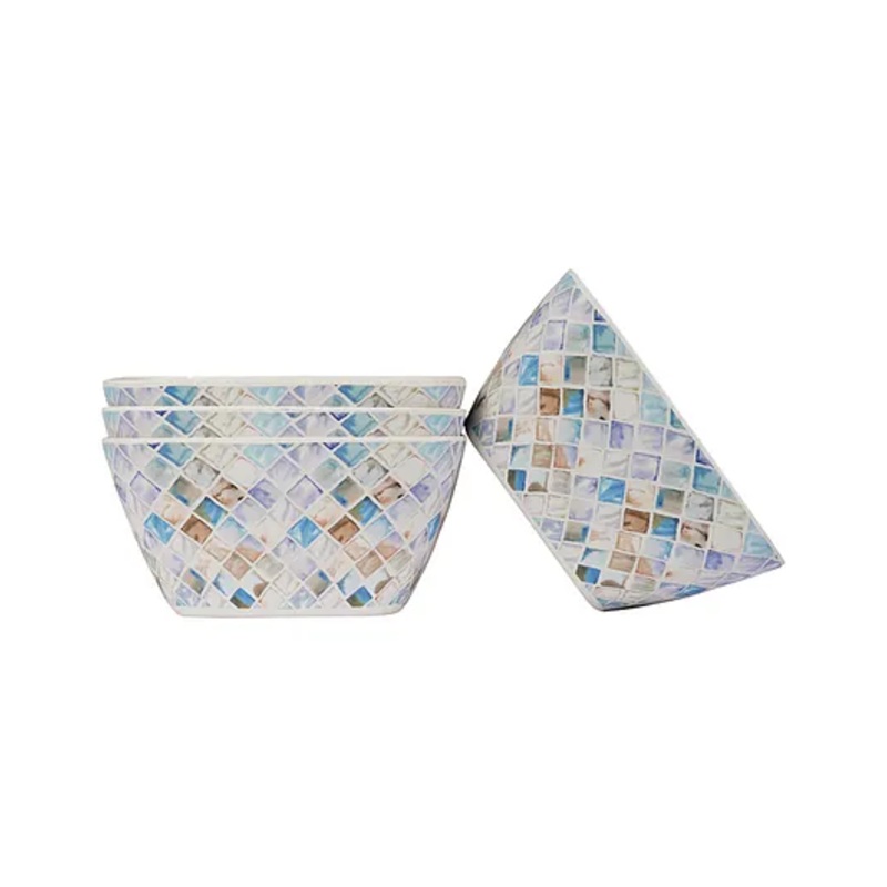 Earthism Eco Friendly Bamboo Fibre Pasta Salad Fruit Bowls Set of 4 Contours- Purple