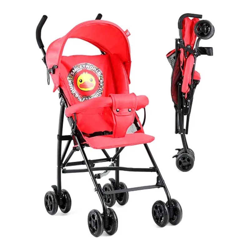 Lightweight & Compact Tour Infant Travel Stroller – Red| Compact Umbrella Fold| Rear Wheels with Brake| Front Swivel Wheels with Lock