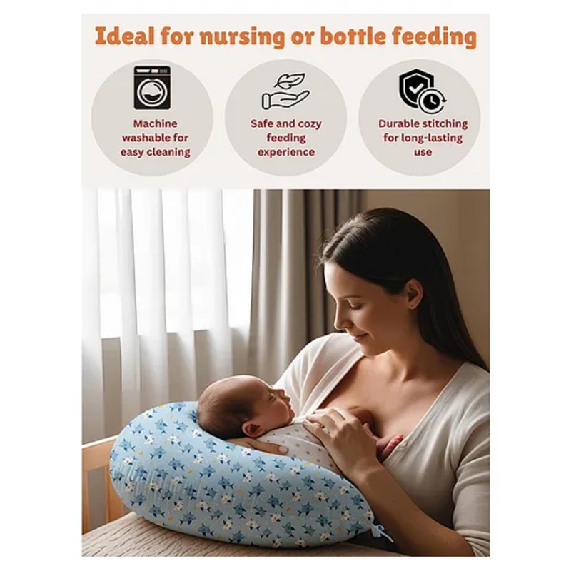 NEW COMERS Newborn Nursing Feeding Pillow, Breastfeeding Pillows with Removable Cover – Sky Blue
