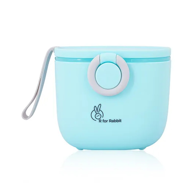 R for Rabbit Silicone First Feed Meal Box for Baby, Kids Multi-Functional Milk Powder Container Box 210G (Blue)