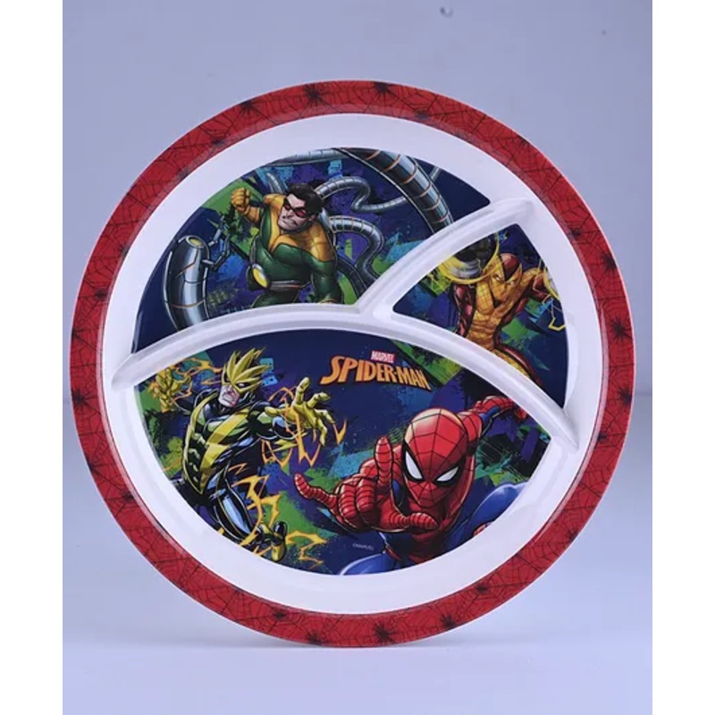 Servewell 3 Partition Plate Spider-Man Theme –  (Color and design may vary)