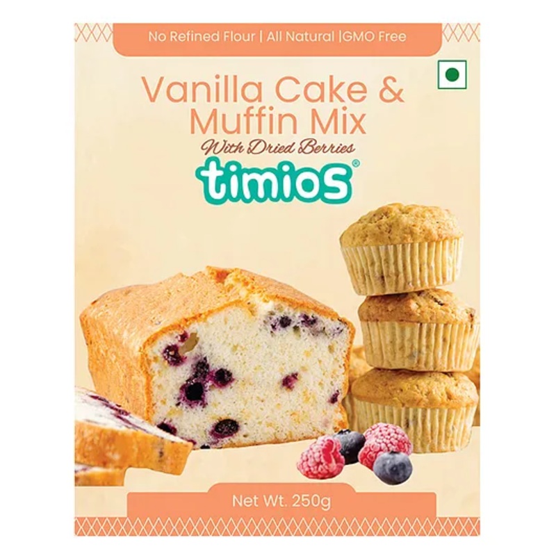 timios Multigrain Eggless No Maida Instant Vanilla Cake Mix with Dried Berries – 250 g