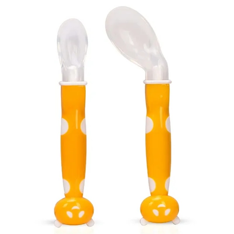 Adore ACE Flexi Silicone Feeding Spoon Set- Pack of 2- Yellow