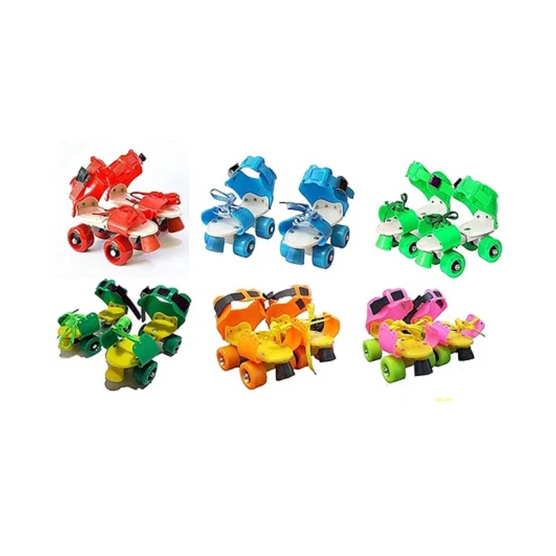 AKN TOYS Adjustable Inline Skating Shoes for Kids New Roller Skates for School Sports-PACK OF 1- COLRO MAY VARY