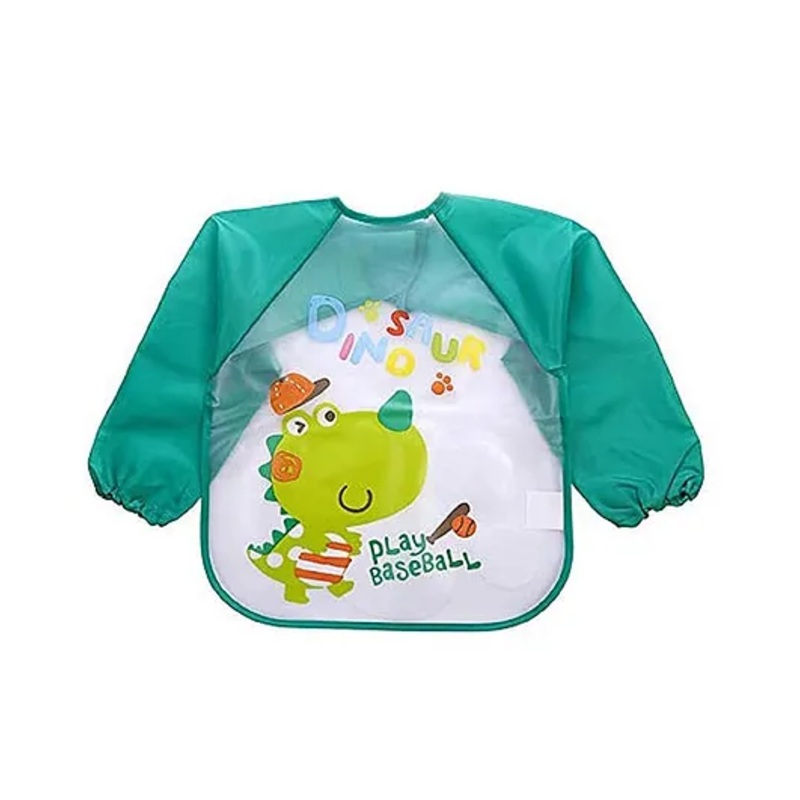 BabyGo Sleeves Washable Waterproof Feeding Bib for Babies and Kids -1 Piece (Random Color)