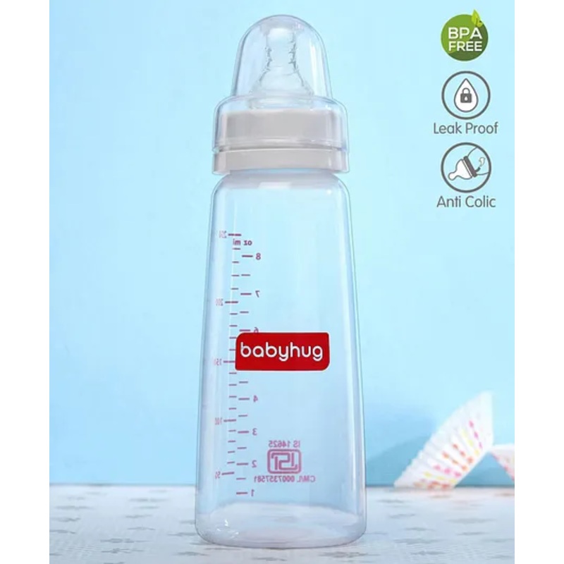 Babyhug Feeding Bottle Mountain Shape White – 250 ml