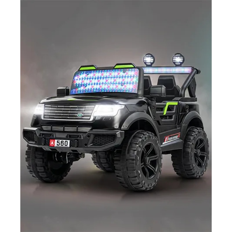 Baybee Rover Battery Operated Jeep for Kids, Ride on Toy Baby Car with Light & Music, Kids Jeep Battery Car, Rechargeable Electric Jeep Car for Kids to Drive (Black)