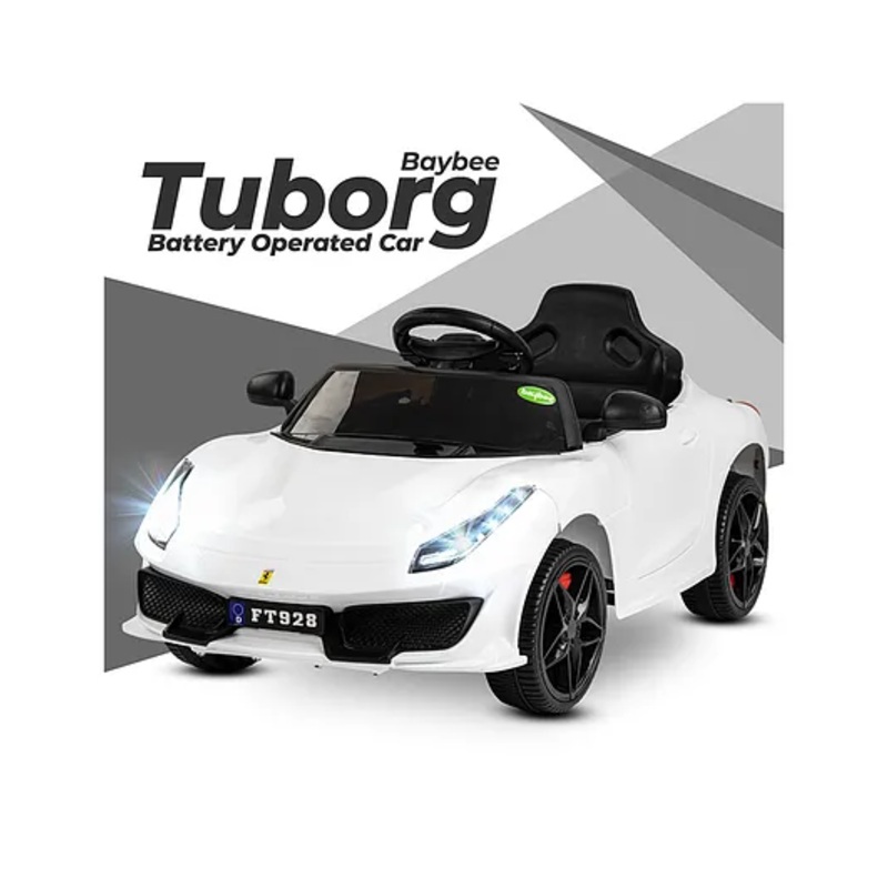 Baybee Tuborg Rechargeable Battery Operated Ride on Electric Car – White
