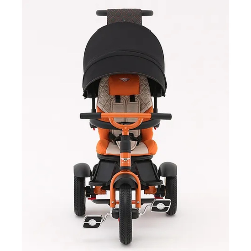 Bentley Mulliner 6 in 1 Trike Stroller-Continental GT Mulliner Style Replica Wheels-Cross Stiched & Cushioned Seats-With Bentley Badge & Anti Slip Pedals-For 6M to 5Y -Mandarin