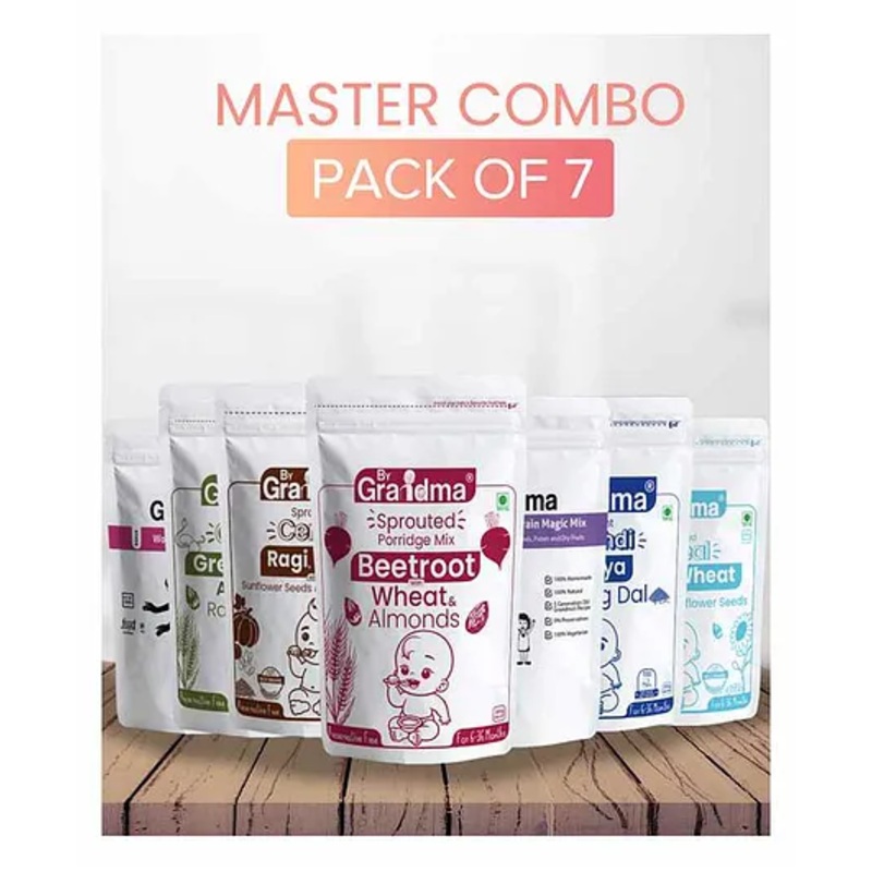 ByGrandma Organic Baby Porridge Combo 1960g – Nutrient-Rich Solid Food Transition for 12M+ Kids