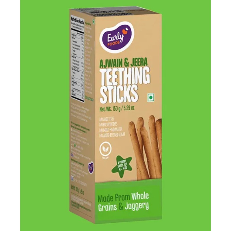 Early Foods Whole Wheat Ajwain Jaggery Teething Sticks 150g