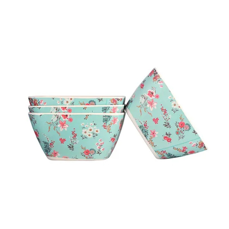 Earthism Eco-Friendly Bamboo Fibre Pasta|Salad|Fruit|Maggi Bowls 14 x 7 cm – Set of 4 (Parsley, Green)